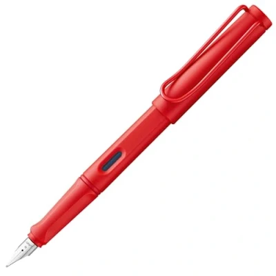 Image de Lamy safari 020 Stylo plume moderne en plastique robuste fraise avec poignée ergonomique et acier largeur de point F, cartouche d&#039;encre T 10 bleue