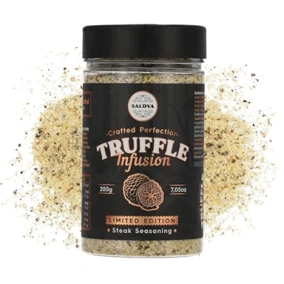 Image de BBQ Rub &amp; Steak au Truffe Premium Édition Limitée Assaisonnement Gourmet Infusé à la pour une Saveur Exquise Mélange d’Épices Unique Grand Pot (200g)