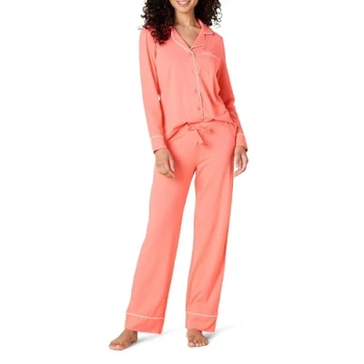 Image de Amazon Essentials Ensemble Pyjama avec Chemise à Manches Longues, en Coton et Textile Modal Femme, Rose Corail, 3XL Grande Taille