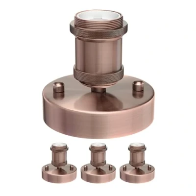 Image de ledscom.de 4 pièces plafonnier/douille de lampe RETRA, bronze mat, 1x E27 max. 60W