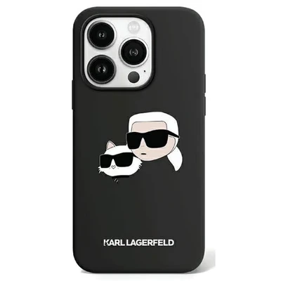 Image de Étui Karl Lagerfeld pour iPhone 15 Pro 6.1 noir étui rigide Silicone &amp; Choupette MagSafe Neuf