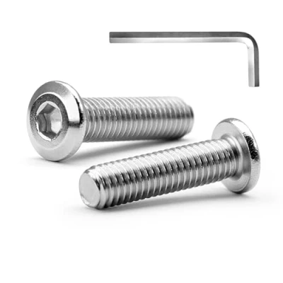 Image de MINHER M4 x 30mm 10Pcs Tête Plate Vis D’assemblage à Six Pans Creux, Acier Inoxydable A2 V2A, Boulons de Meubles, Filetage Complet (Avec Clé Hexagonale)