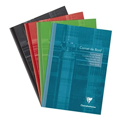 Image de Clairefontaine 3669C Un Cahier de Bord Agrafé A5 14,8x21 cm 64 Pages avec Marges Détachables Papier Registre Vert 110 g Couverture Carte Pelliculée Couleur Aléatoire