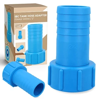 Image de Adaptateur de réservoir d&#039;eau IBC Tote Raccord tuyau rotatif Réducteur Raccords citernes pluie vidange (S60 x 6 2&quot;)