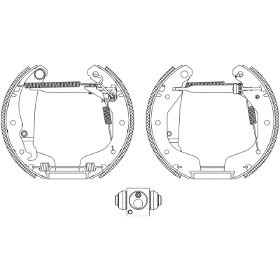 Image de TEXTAR Shoe Kit Pro 84044801 de freins, freins à tambours avec cylindre roue, élément d&#039;ajustage OPEL: Corsa B 3/5 portes, Tigra Coupe