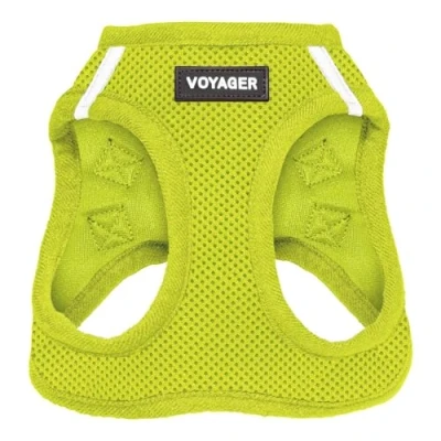 Image de Best Pet Supplies Voyager Step in Air Harnais en Maille résistante aux intempéries pour Chiens de Petite et Moyenne Taille, Vert Citron (Bordure Assortie), Taille XXXS (Poitrine : 24,1 à 26,7 cm x