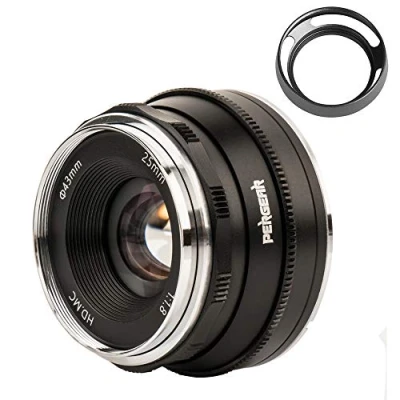 Image de Pergear 25mm F1.8 Objectif fixe Prime à mise au point manuelle pour Caméra Fujifilm Fuji X A1 A10 A2 A3 A at M1 XM2 T1 T3 T10 T2 T20 T30 Pro1 Pro2 E1 E2 E E2s E3