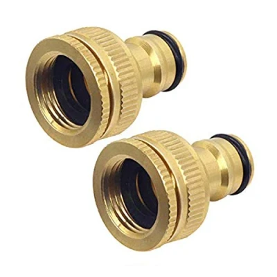 Image de CT 2 Pièces Connecteur de Robinet en Laiton Jardin, 1/2 Pouce et 3/4 1 Adaptateur Femelle à Fente