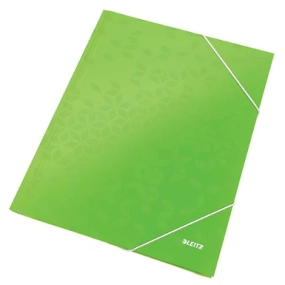 Image de Leitz Chemise 3 Rabats, Contient jusqu&#039;à 150 Feuilles A4, Fermeture Élastique, Carton, WOW, Vert, 39820054