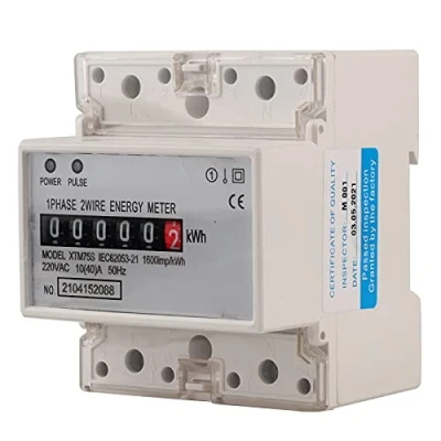 Image de DIN Rail Compteur Électrique Numérique LCD, d&#039;Énergie Monophasé 10 (40) A 220V, 2 Fils 4P, KWh Mètre