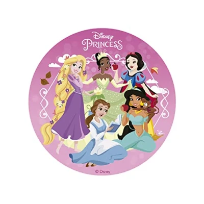 Image de Dekora Décoration Coméstible en Forme de Disque pour Gâteaux d&#039;Anniversaire Enfants des Princesses 15, 5 cm