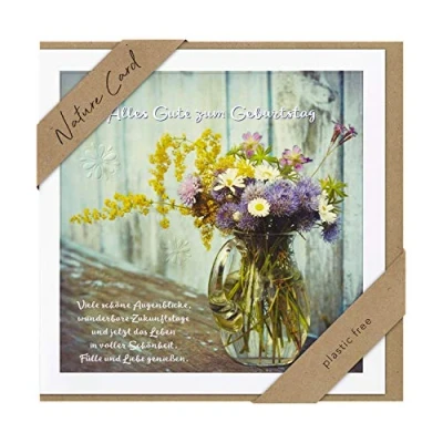 Image de bsb Carte d&#039;anniversaire Nature Card Cartes durables avec enveloppe pour hommes et femmes de vœux 11,5 x 17 cm