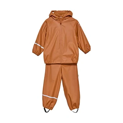 Image de Celavi Basic Rainwear Set Recycle PU Rain Jacket, Marron Ambre, 110 Mixte Enfant