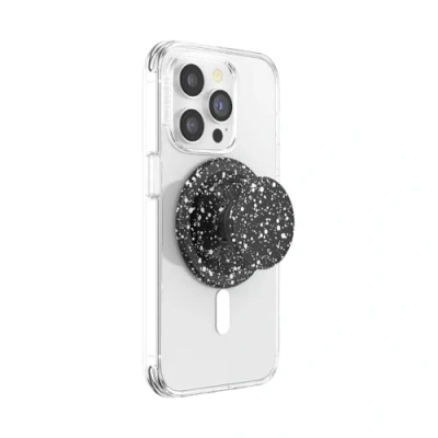 Image de PopSockets: PopGrip Round pour MagSafe Anneau Adaptateur Inclus Support et Poignée Smartphone Coques avec Un Top Interchangeable Black Speckle
