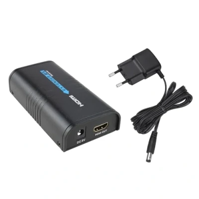 Image de AGPTEK Hdmi Kvm Extender Commutateur de routeur avec câble Ethernet, le contrôle du clavier et la souris USB Ultra HD 1080P @ 60 Hz (Lkv373 Rx) 100 m Noir