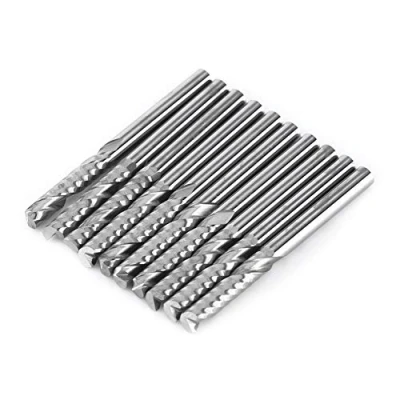 Image de MLMLH 10Pcs Fraise en Bout Carbure de Tungstène, 4 mm Fraises Spirale, Flûte Fin CNC Set, Seule Fraisage Cutter Bits, pour Bois, Acrylique Coupe