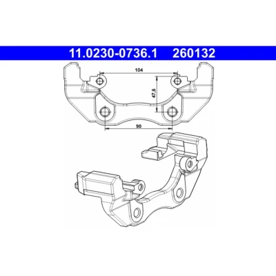 Image de ATE 11.0230 0736.1 Support d&#039;Étrier De Frein FORD: Focus C Max, 2, Max