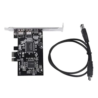 Image de Carte contrôleur PCI E Express FireWire 1394a IEEE 1394 avec câble Firewire, Prise en Charge de Windows 10/8/7/Vista/XP/2000/ME/98SE/Server 2003 2008 32/64 Bits, pour Mac