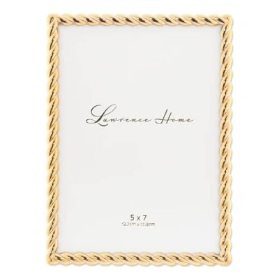 Image de Lawrence Frames Cadre en métal Design Corde, 5 x 7, doré