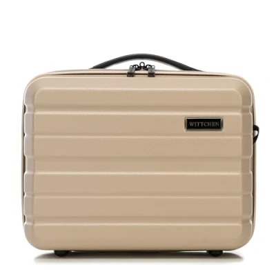 Image de WITTCHEN COMODO Line Mallette cosmétique Trousse de Toilette à Maquillage Bagage en ABS Bandoulière Amovible Taille XS Beige