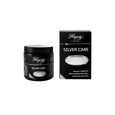 Image de Hagerty Silver Care Crème pour argent 185g I Polissage efficace le nettoyage &amp; soin de l&#039;argent métal argenté Nettoyant argenterie oxydée, vaisselle, plateaux avec éponge
