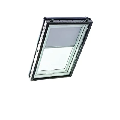 Image de Store d&#039;obscurcissement Roto ZRV Occultation Presque Totale Rail de Guidage Argent pour Les Fenêtres Toit la série Designo R4/R7 et Classic 43/73 avec Taille 094/140 09/14 Gris Clair