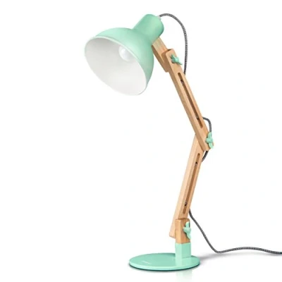 Image de tomons Lampe de Bureau LED en Bois Table Salon Design Architecte Moderne Réglable Luminaire Industrielle à Pose, Rose