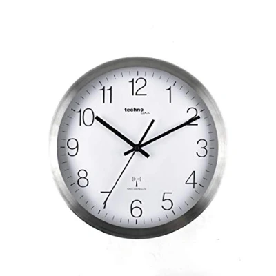 Image de Technoline WT8910 Horloge Murale Radio pilotée, Argent, 30 cm