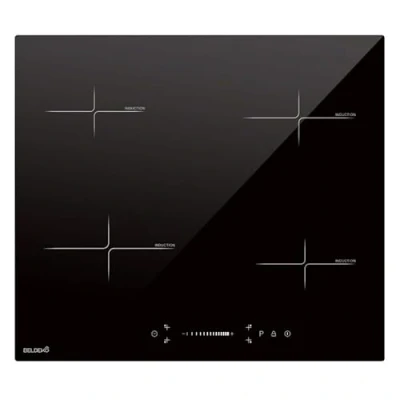 Image de Plaque Induction 4 Feux Encastrable avec Slide Control BELDEKO 8100W Boosters 10 Niveaux de Puissance Fiable et Robuste Minuteur, Touches Tactiles, Anti Débordement