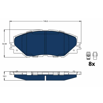 Image de TRW GDB3424BTE Jeu de plaquettes frein non préparé pour indicateur d&#039;usure TOYOTA: Auris Break, 5 portes, RAV4 IV SUV