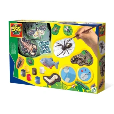 Image de Ses 01153 Kit de Moulage en plâtre d&#039;animaux effrayants, Artisanat Peinture Lumineuse, 01153, Multicolore, Centre