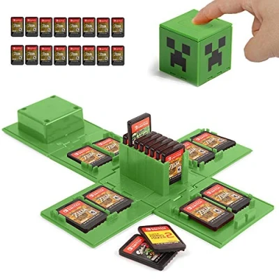 Image de Étui pour Cartes de Jeu Nintendo Switch avec 16 emplacements (Vert Minecraft), Vert Minecraft, 1 Unité (Lot 1), Porte