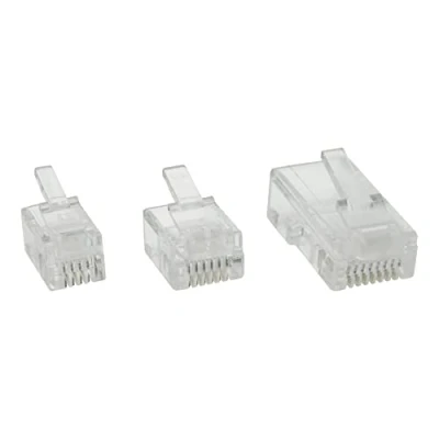 Image de Connecteur modulaire InLine®, 8P8C RJ45 à sertir pour câble plat (ISDN), 10er Pack