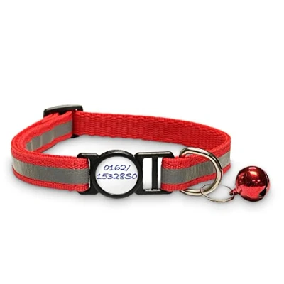Image de Girafus Collier Chat Anti Etranglement Réfléchissant/ 5 x Autocollant pour Numéro De Téléphone Ou Nom Identification/Collier Traceur Localisateur Chatton Accessoires