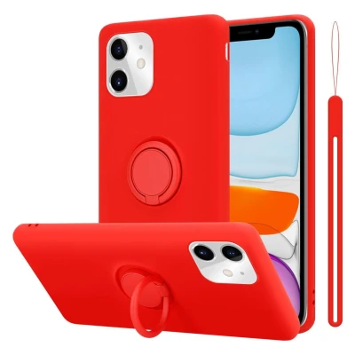 Image de Coque pour Apple iPhone 11 en LIQUID RED Housse de protection Étui silicone TPU flexible avec anneau Neuf