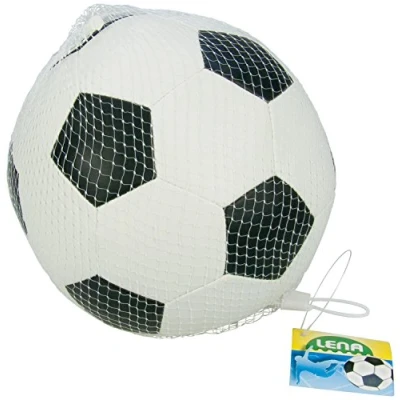 Image de Lena Soft Football Noir Blanc, env. 18 cm, Souple Bain, élastique, Mousse résistante, Balle de Jeu pour Enfants à partir 12 Mois, 62178