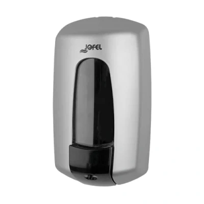 Image de Jofel Distributeur de Savon Liquide Mural Rechargeable 0,9 l, pour la Salle Bains, Valve Anti Corrosion et Goutte, Corps en ABS, Aitana AC70300
