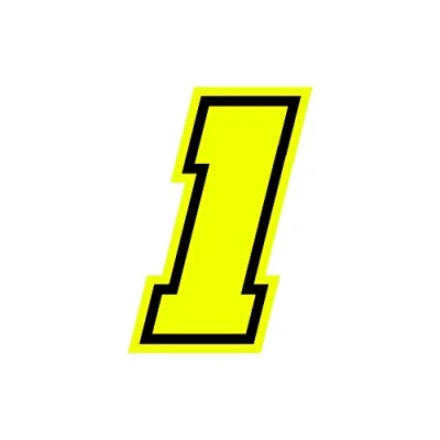 Image de 4R Quattroerre.it 13381 Numéro de Course 1 Moto GP, Jaune Fluorescent, 10 x 7 cm