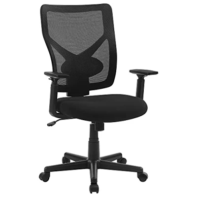 Image de SONGMICS Chaise Bureau, Fauteuil de Ergonomique, avec mécanisme basculant, Assise rembourrée, Support Lombaire réglable, accoudoirs, Charge 120 kg, Noir OBN36BK