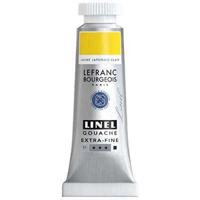 Image de Lefranc Bourgeois Linel Gouache Extra Fine Tube 14 ml Jaune Japonais Clair Série 1
