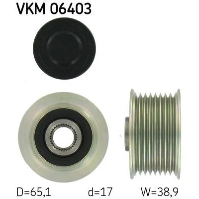 Image de SKF VKM 06403 Poulie d&#039;Alternateur 38,9 MAZDA: 6 5 portes, 5, 3 portes
