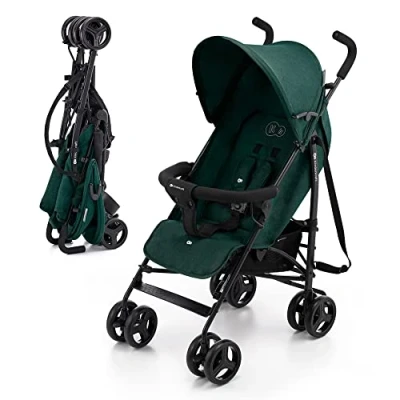 Image de Kinderkraft TIK Poussette Légère, Ne Pèse Que 6,5 kg, De Voyage, Facile À Pince, Dossier Réglable En Position Allongée, La 6 Mois, poids maximum jusqu&#039;à 17kg, Vert