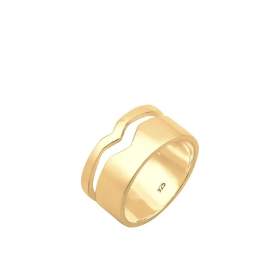Image de Elli GEO Cutout Basic Trend Bague goldcoloured, Femme, Taille: 54, Gold coloured