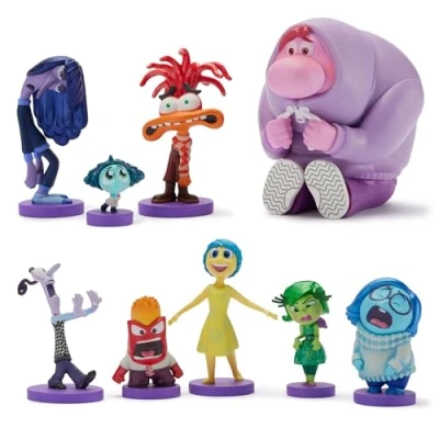 Image de Disney Store Official Ensemble de Figurines Vice Versa 2 (Pixar), 9 Jouets Comprenant Joie, Tristesse, Anxiété, Colère, Envie, Dégoût, Ennui, Peur et Embarras, à partir 3 Ans