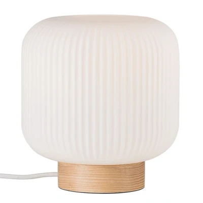 Image de Nordlux Lampe de table MILFORD, E27, IP20, verre opale, base marron