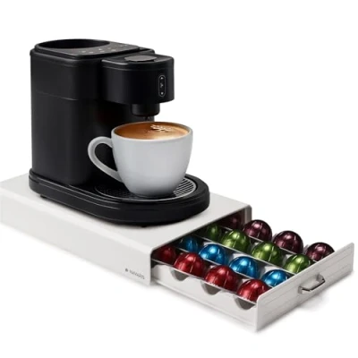 Image de Navaris Tiroir à Capsule de Café Rangement Support pour Dosette Machine Nespresso Vertuo Distributeur Range Capsules 43 x 23,6 5,8 cm