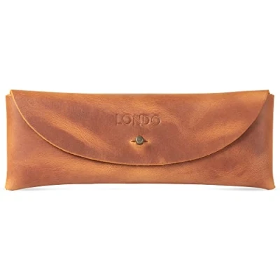Image de Londo Étui Rétro en Cuir Véritable pour Stylo et Crayon à Fermeture Rapide (Camel)
