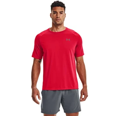 Image de Under Armour Maillot Tech 2.0 pour Hommes, rouge, FR (Taille Fabricant : XS)