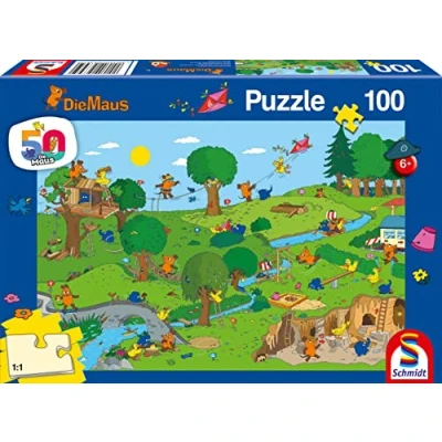 Image de Schmidt Spiele Sendung Mit Der Maus La Souris, au Parc de Jeu, Puzzle pour Enfants 100 pièces, 56395, coloré