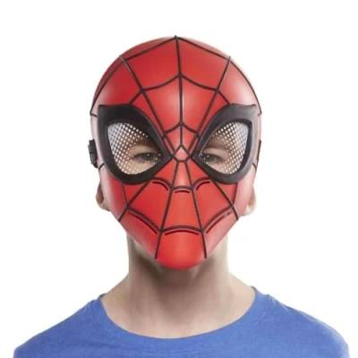 Image de SPIDER MAN Masque Inspiré de Peter Parker, Taille Ajustable, Lentilles à Motif, Accessoire Déguisement pour Garçons et Filles dès 5 Ans